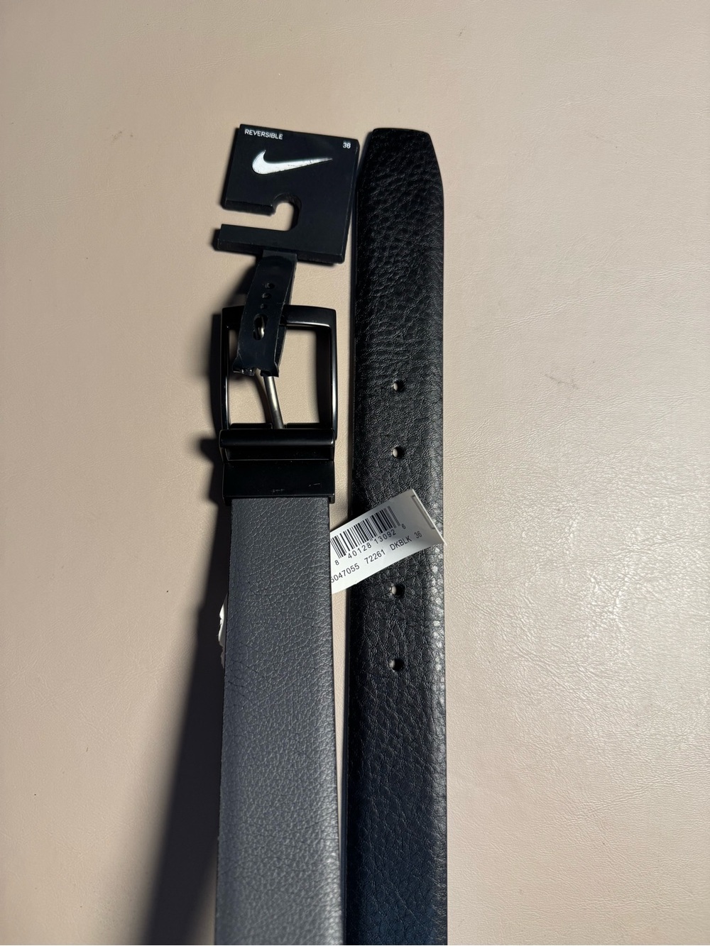 Nike Reversible Black/Gray Men's Leather Belt